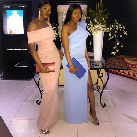 Blue maxi ruffle cocktail dress - Picture 3 of 3